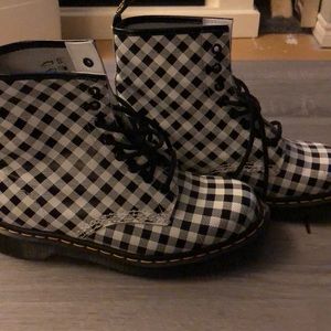 Unique authentic Doc Martins - check pattern